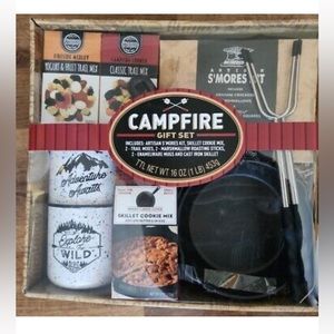Campfire Gift Set - S'Mores & Cookie Kit w/ Cast Iron Skillet - New Sealed Box
